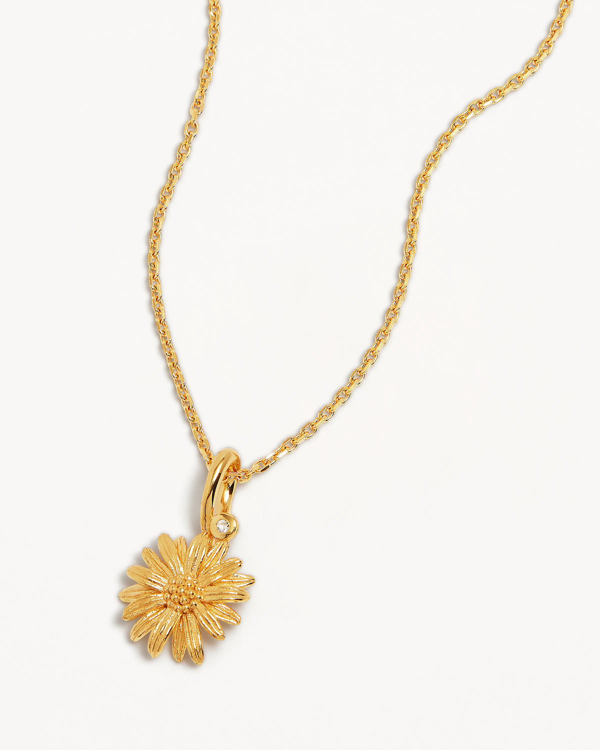 By Charlotte Birth Flower Necklace Daisy - April, Gold