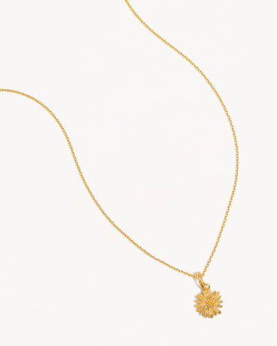 By Charlotte Birth Flower Necklace Daisy - April, Gold