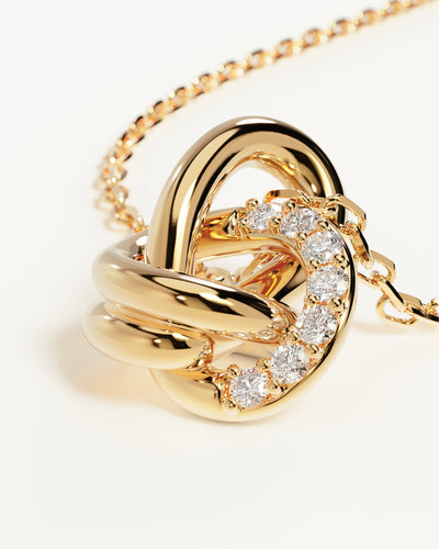 By Charlotte Endless Knot Lab-Grown Diamond Necklace, Gold
