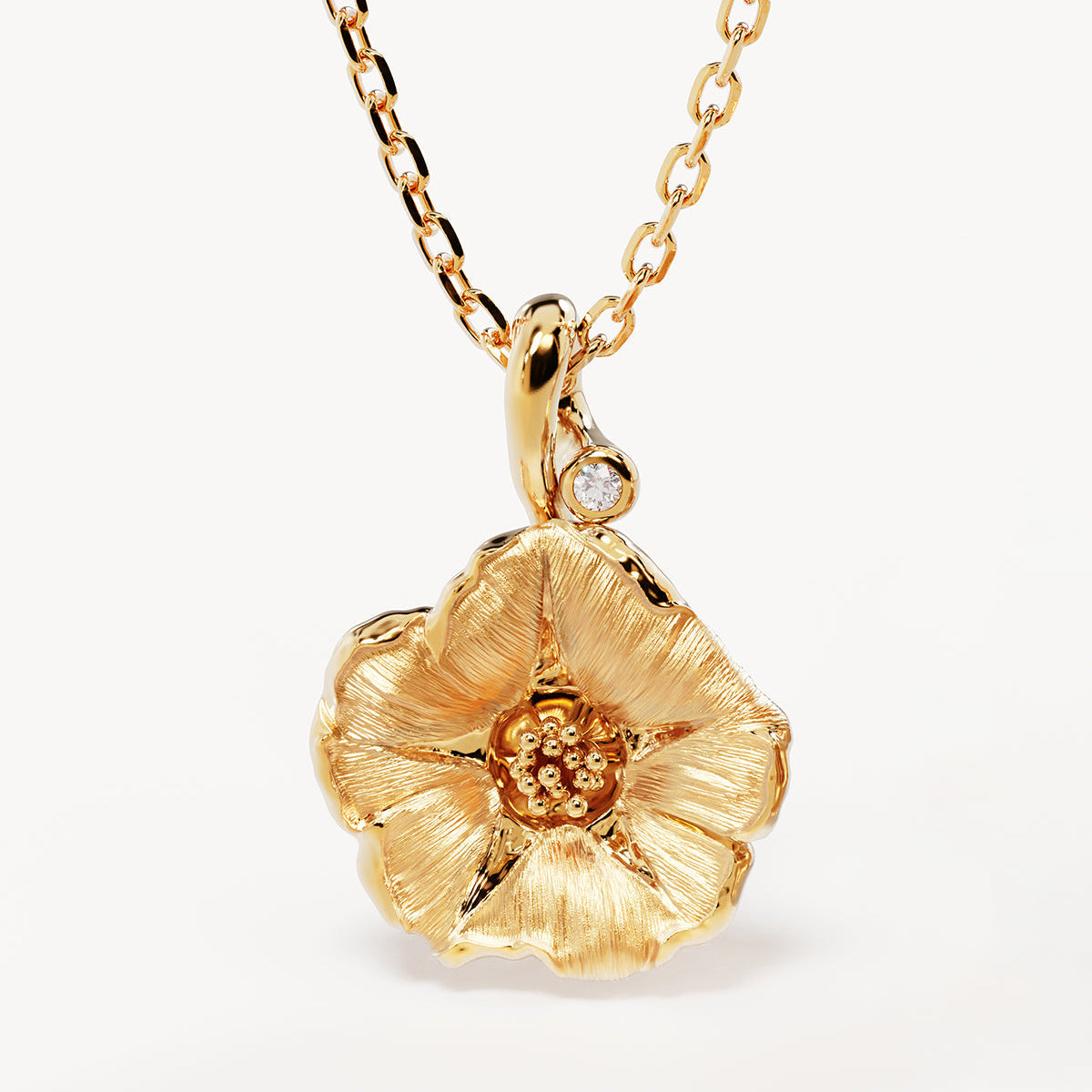 By Charlotte Birth Flower Necklace Morning Glory - September, Gold