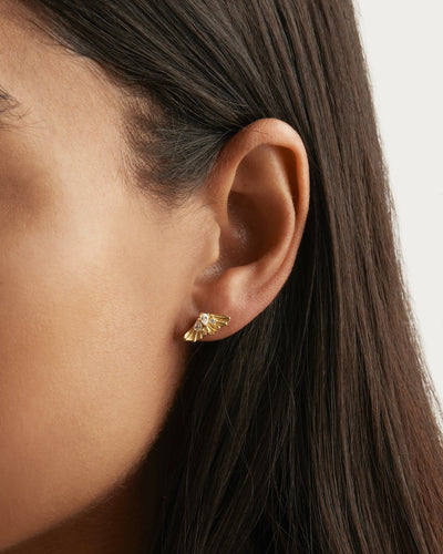 By Charlotte Ocean Whisper Stud Earrings, Gold