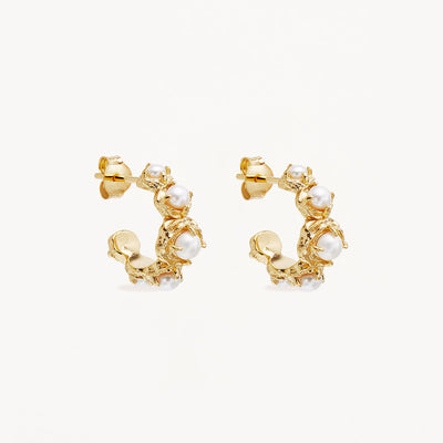 By Charlotte Peace Within Pearl Hoops, Gold