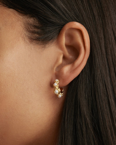 By Charlotte Peace Within Pearl Hoops, Gold