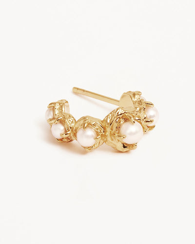 By Charlotte Peace Within Pearl Hoops, Gold
