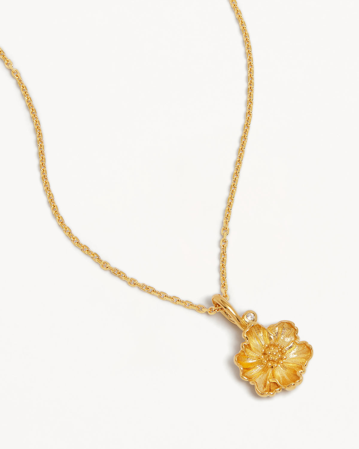 By Charlotte Birth Flower Necklace Poppy - August, Gold