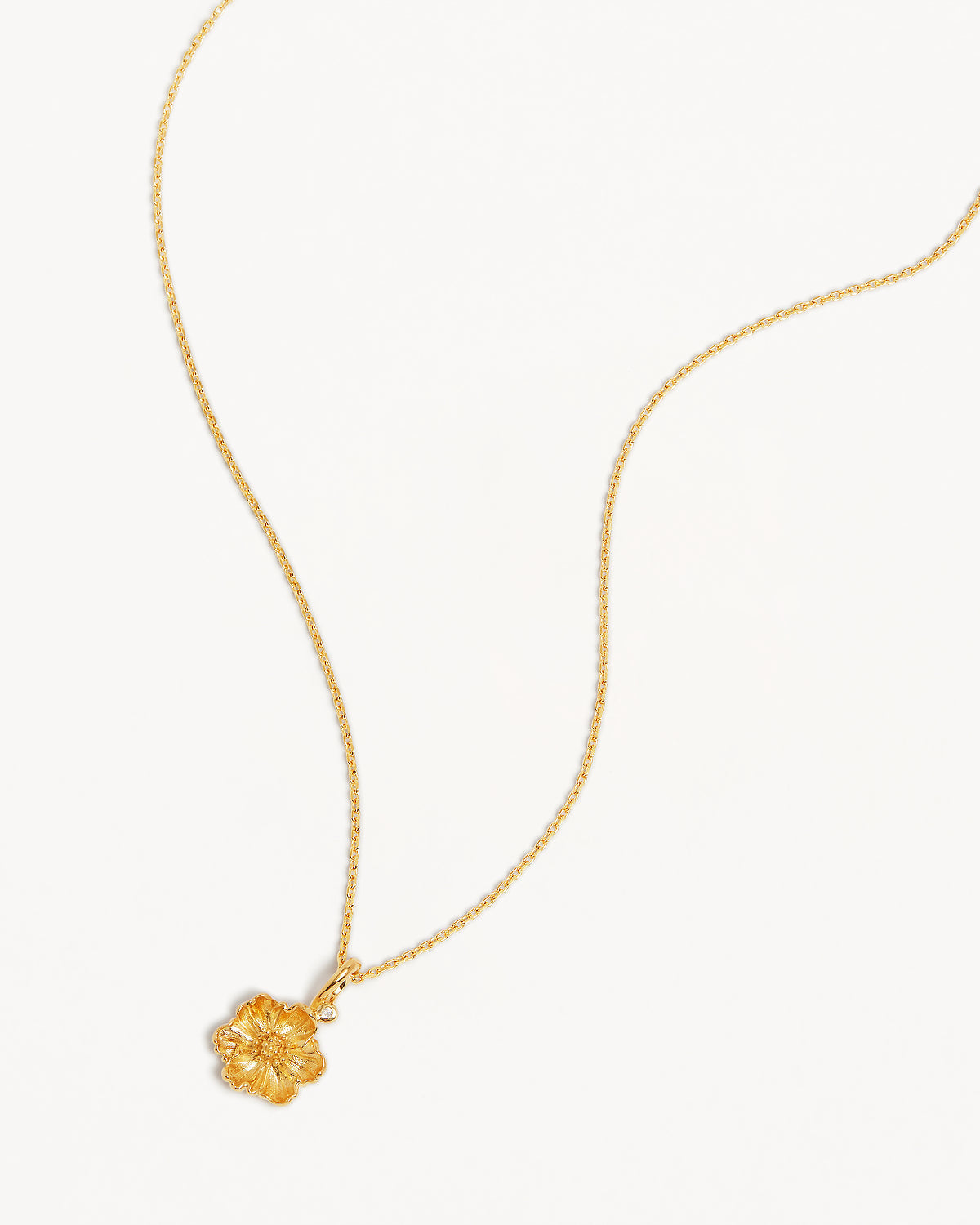 By Charlotte Birth Flower Necklace Poppy - August, Gold