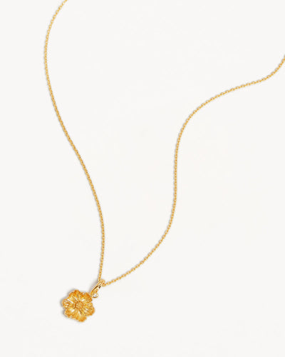 By Charlotte Birth Flower Necklace Poppy - August, Gold