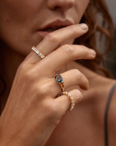 By Charlotte Sacred Jewel Ring - Ocean, Gold