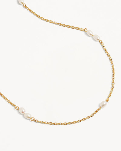 By Charlotte Serene Dreams Pearl Choker, Gold