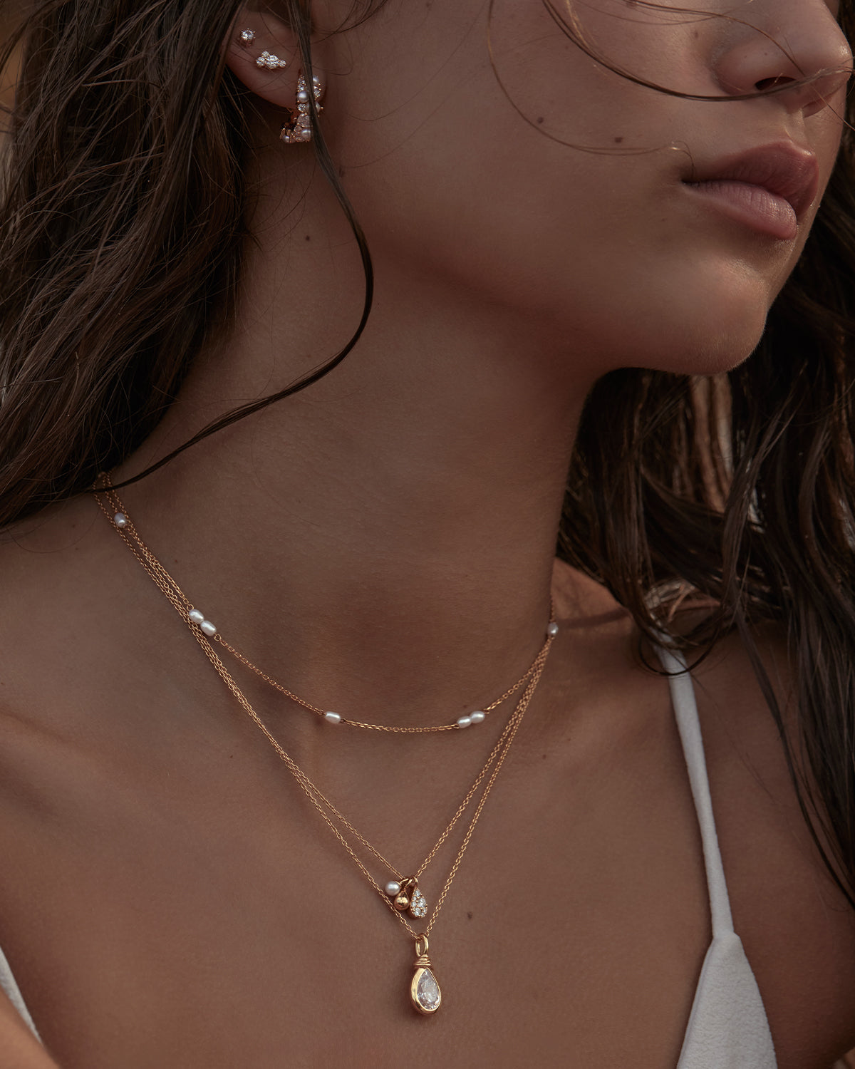 By Charlotte Serene Dreams Pearl Choker, Gold