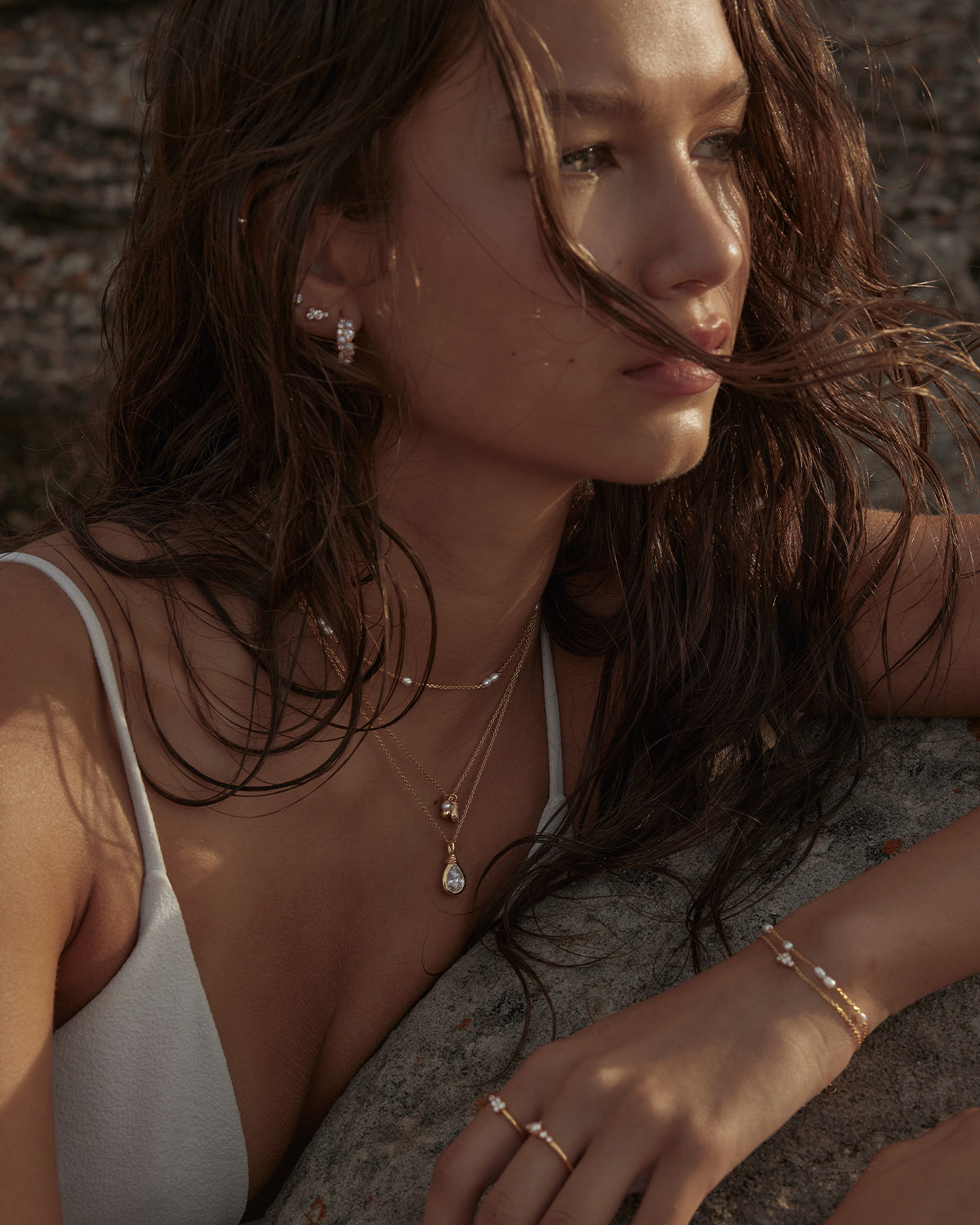 By Charlotte Serene Dreams Pearl Choker, Gold