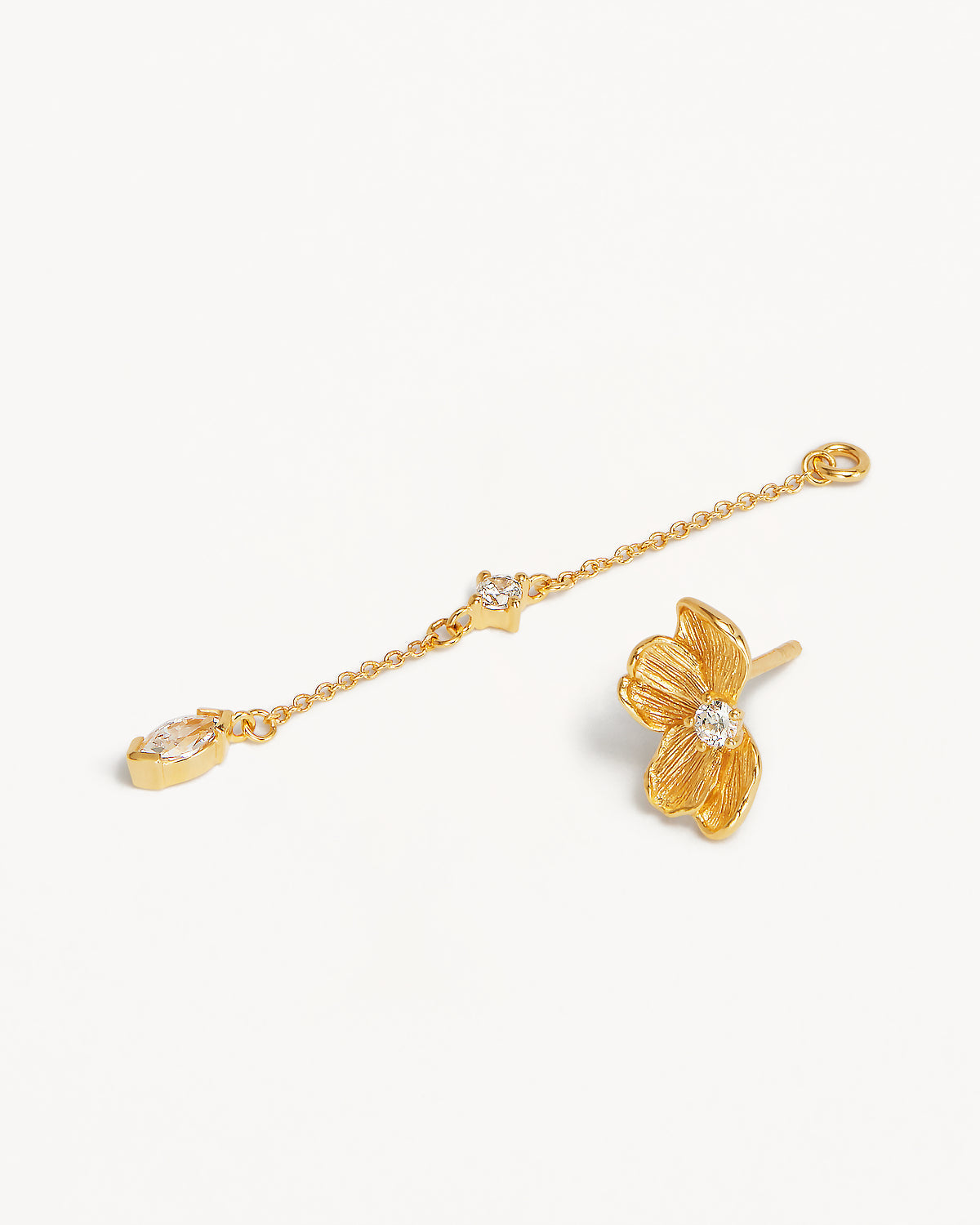 By Charlotte Serene Lotus Chain Earrings, Gold