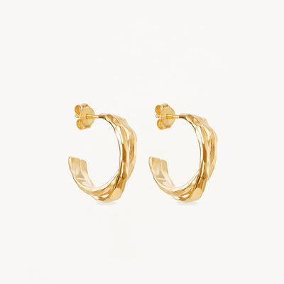 By Charlotte Shield Hoop Earrings, Gold