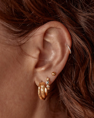 By Charlotte Shield Hoop Earrings, Gold