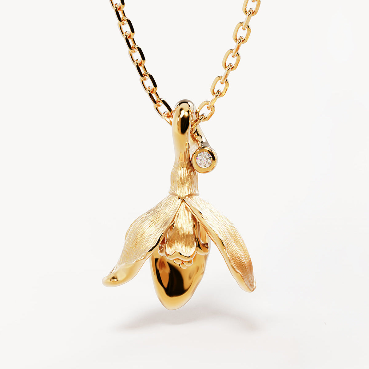 By Charlotte Birth Flower Necklace Snowdrop - January, Gold