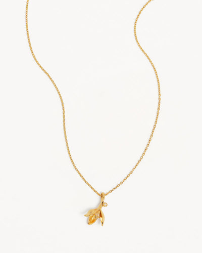 By Charlotte Birth Flower Necklace Snowdrop - January, Gold