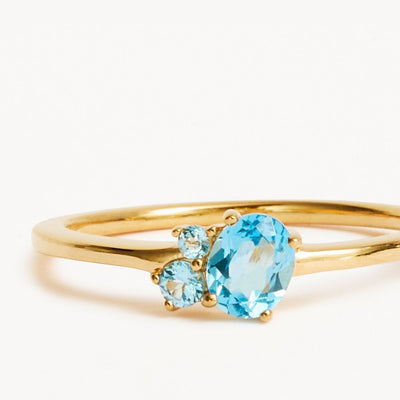 By Charlotte Kindred March Birthstone Ring, Gold or Silver