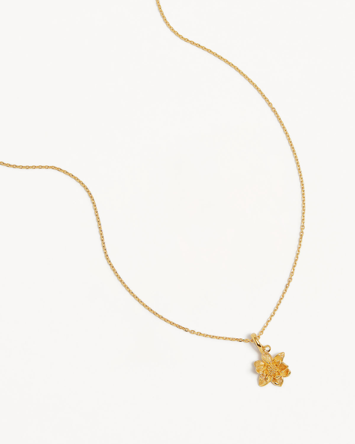 By Charlotte Birth Flower Necklace Water Lily - July, Gold