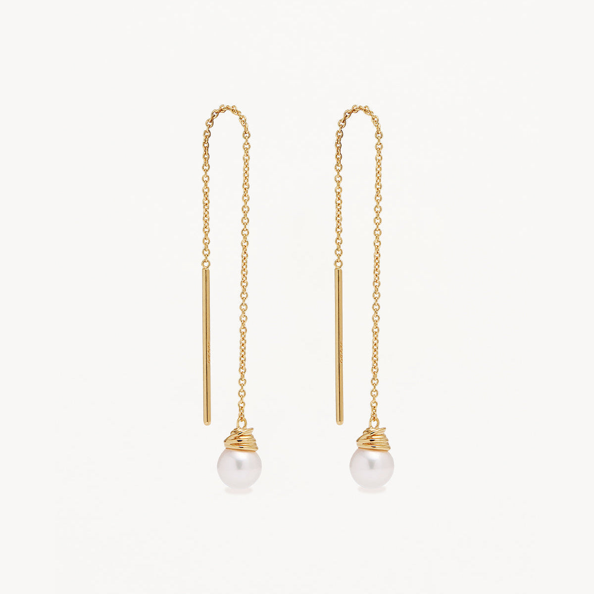 By Charlotte Whispers of Tranquillity Pearl Thread Earrings, Gold