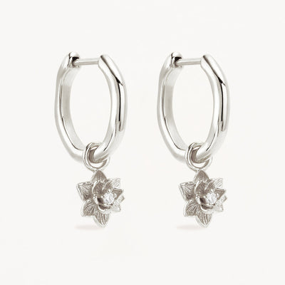 By Charlotte Bloom Within Lotus Hoops, Silver