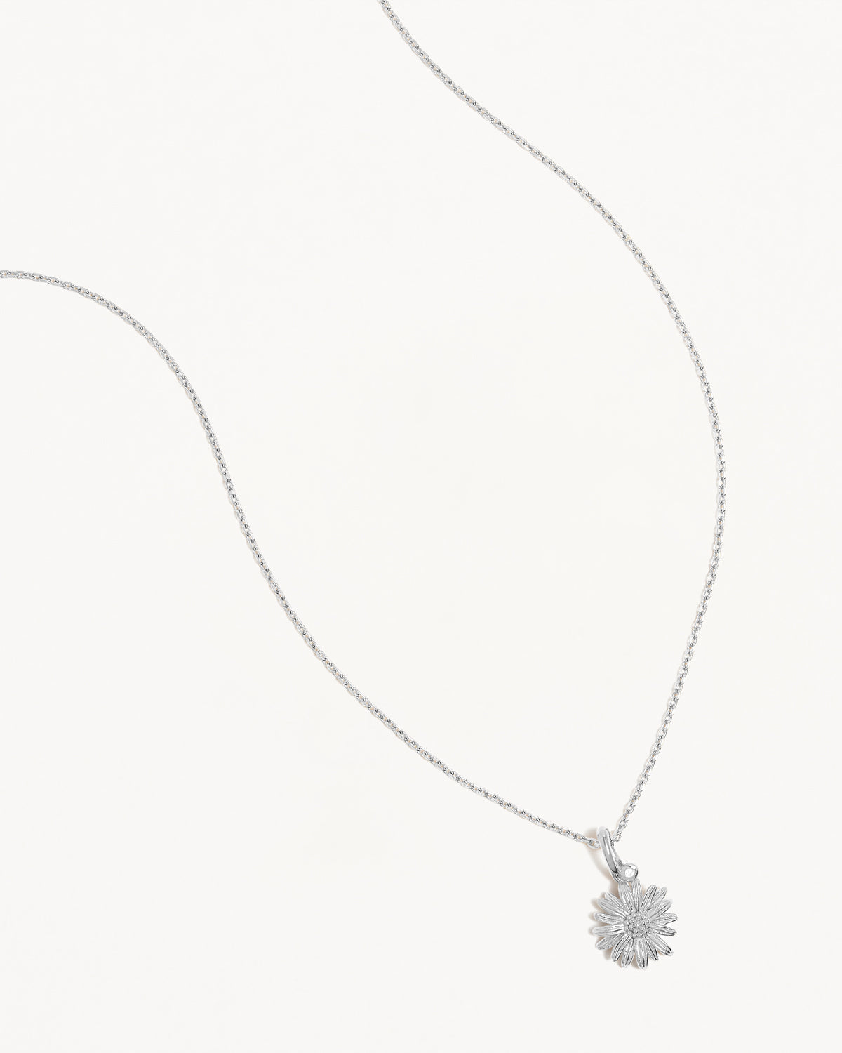 By Charlotte Birth Flower Necklace Daisy - April, Silver