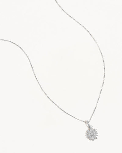 By Charlotte Birth Flower Necklace Daisy - April, Silver