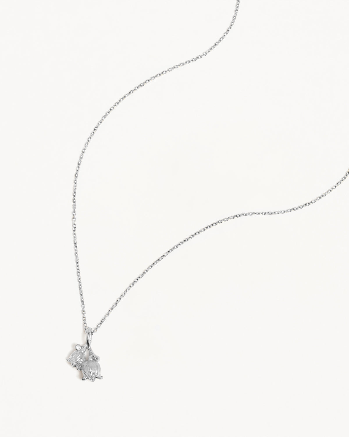 By Charlotte Birth Flower Necklace Lily of the Valley - May, Silver