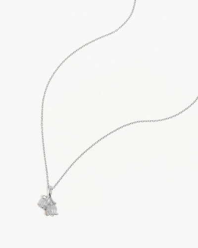 By Charlotte Birth Flower Necklace Lily of the Valley - May, Silver