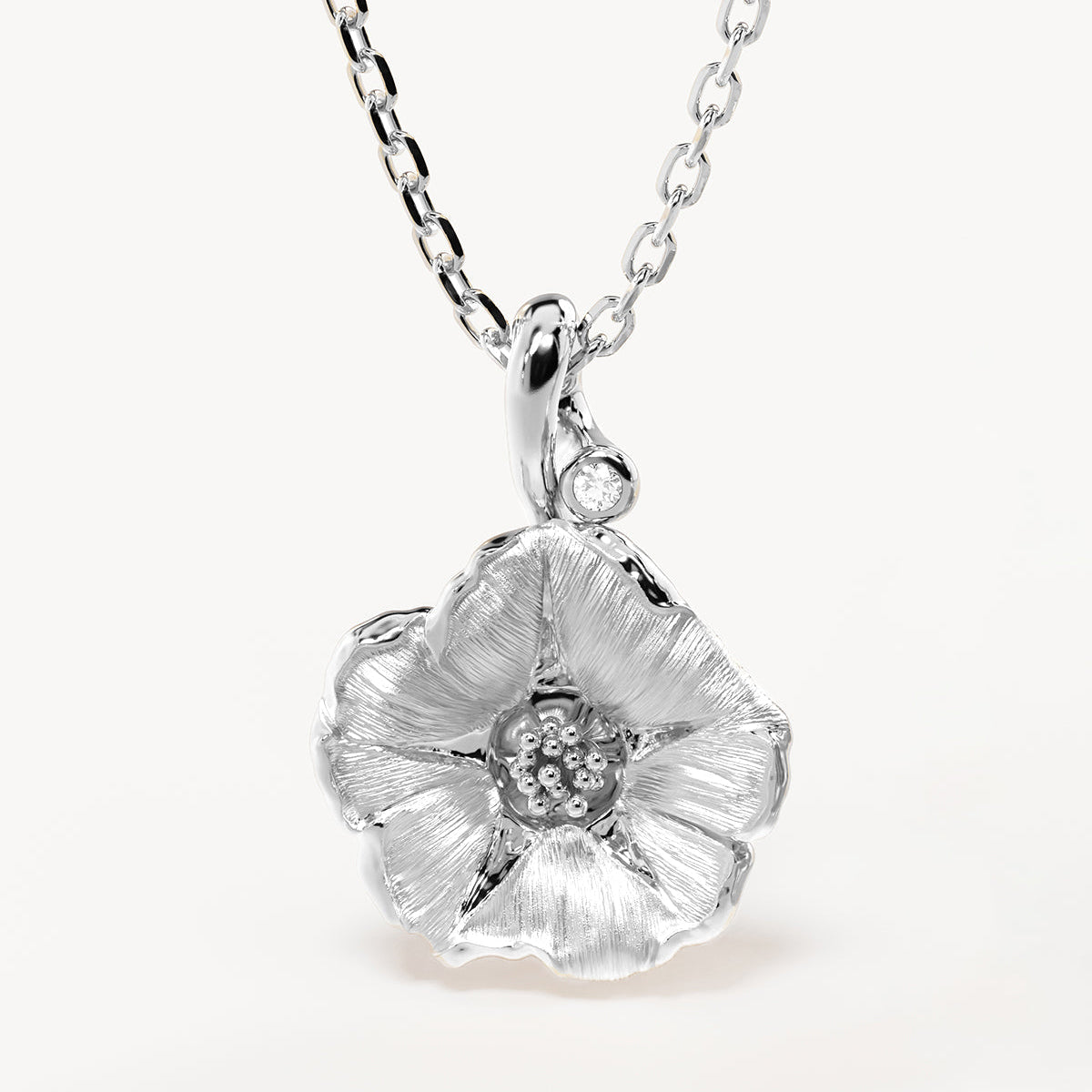 By Charlotte Birth Flower Necklace Morning Glory - September, Silver