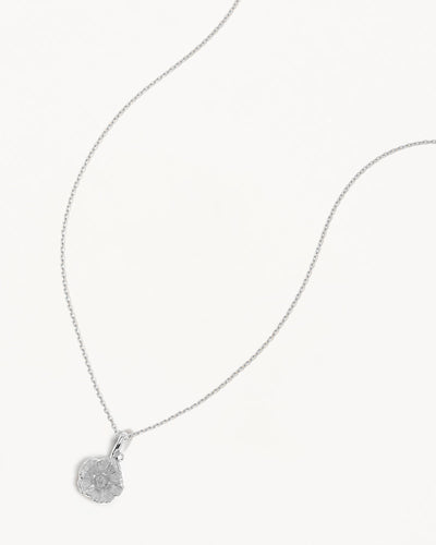 By Charlotte Birth Flower Necklace Morning Glory - September, Silver