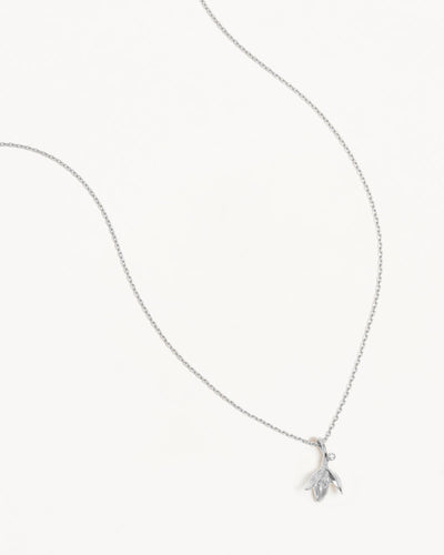By Charlotte Birth Flower Necklace Snowdrop - January, Silver