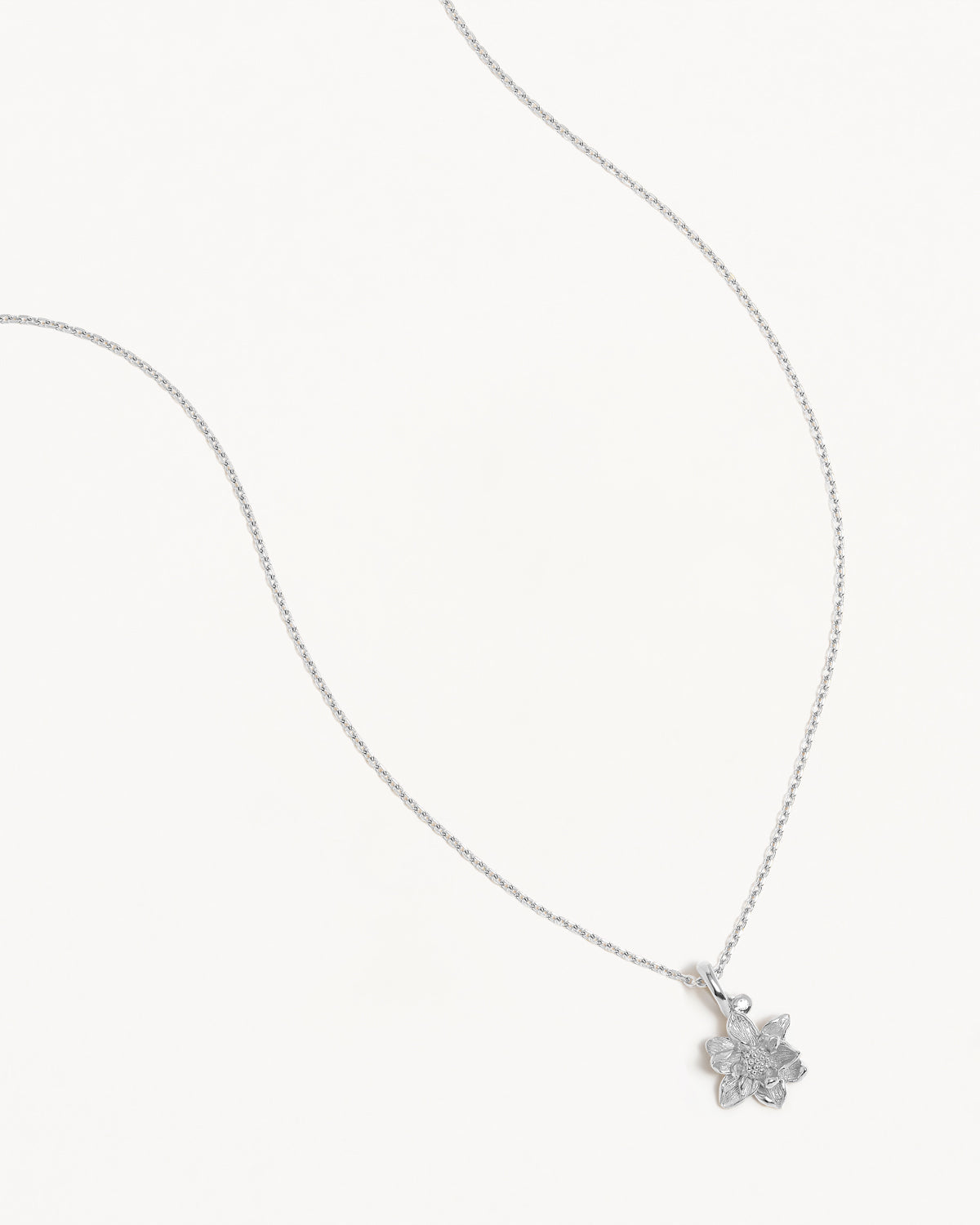 By Charlotte Birth Flower Necklace Water Lily - July, Silver