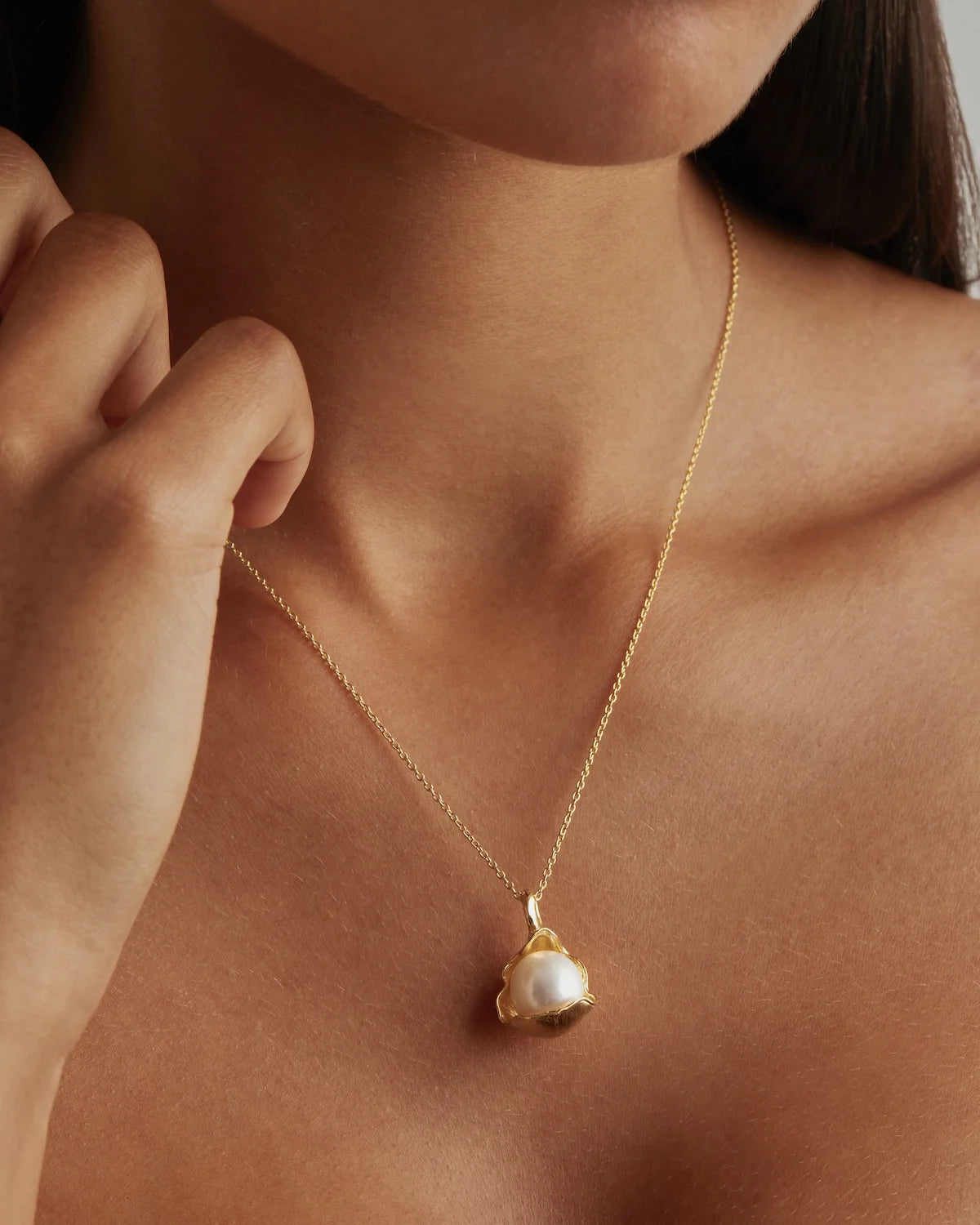 By Charlotte A Place to Dream Pearl Necklace, Gold