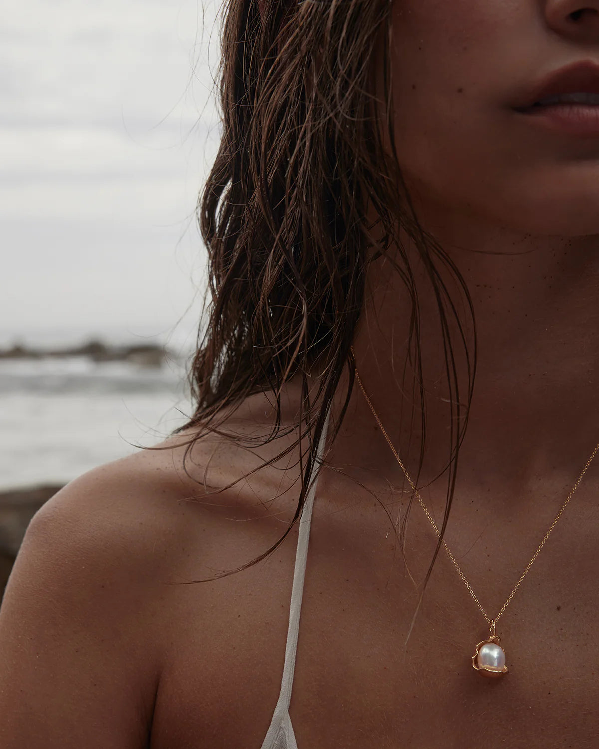 By Charlotte A Place to Dream Pearl Necklace, Gold