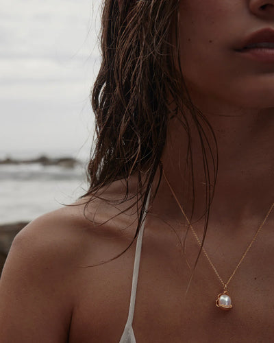 By Charlotte A Place to Dream Pearl Necklace, Gold