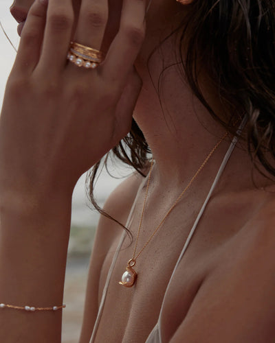 By Charlotte A Place to Dream Pearl Necklace, Gold