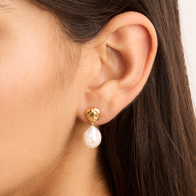 By Charlotte Endless Grace Pearl Drop Earrings, Gold