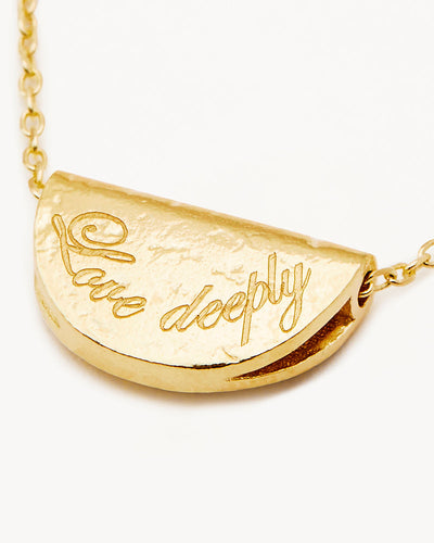 By Charlotte Lotus Birthstone Necklace (June - Moonstone), Gold