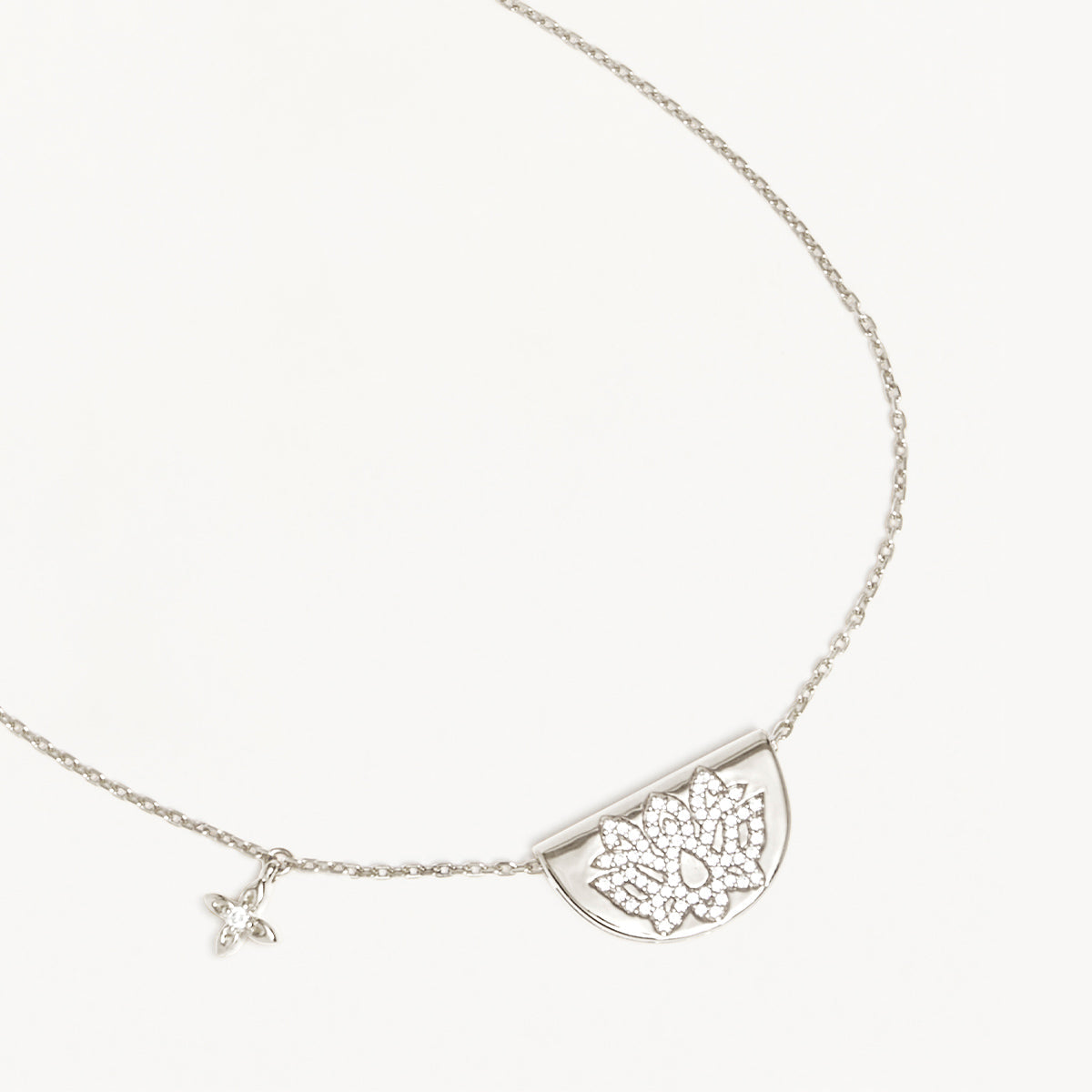 By Charlotte Live in Light Lotus Necklace, Silver