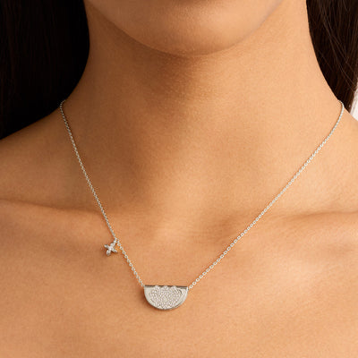 By Charlotte Live in Light Lotus Necklace, Silver