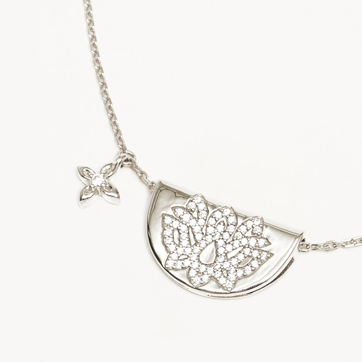 By Charlotte Live in Light Lotus Necklace, Silver