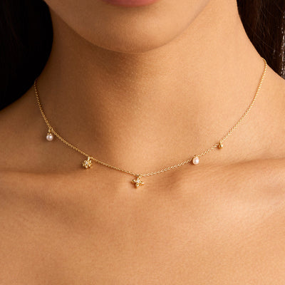 By Charlotte Live in Peace Choker, Gold