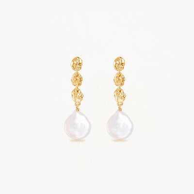 By Charlotte Grow With Grace Pearl Earrings, Gold