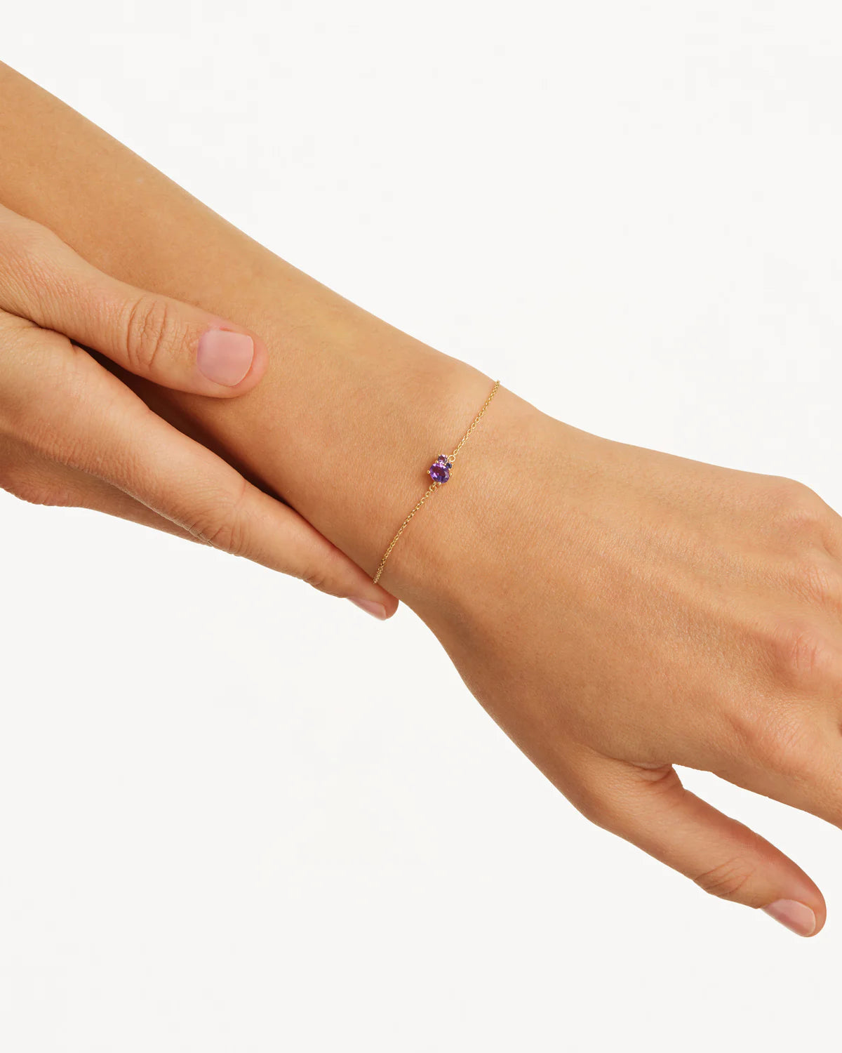 By Charlotte Kindred February Birthstone Bracelet, Gold or Silver