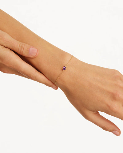 By Charlotte Kindred February Birthstone Bracelet, Gold or Silver