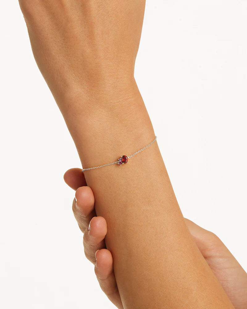 By Charlotte Kindred January Birthstone Bracelet, Gold or Silver