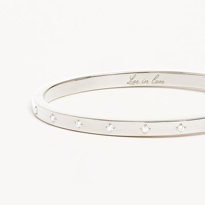 By Charlotte Live in Love Hinged Bracelet, Silver