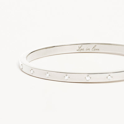 By Charlotte Live in Love Hinged Bracelet, Silver