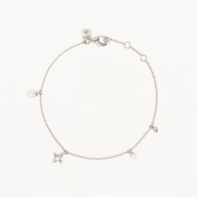 By Charlotte Live in Peace Bracelet, Silver