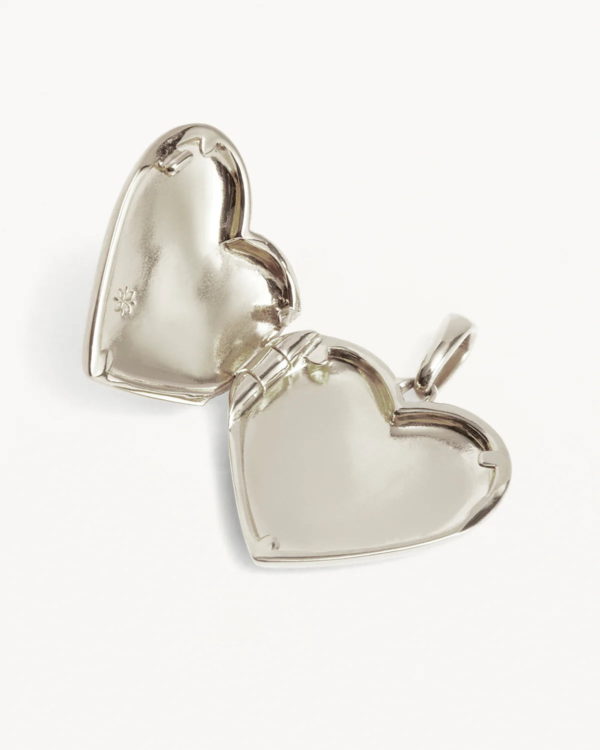 By Charlotte Large Heart Lotus Locket Pendant, Silver